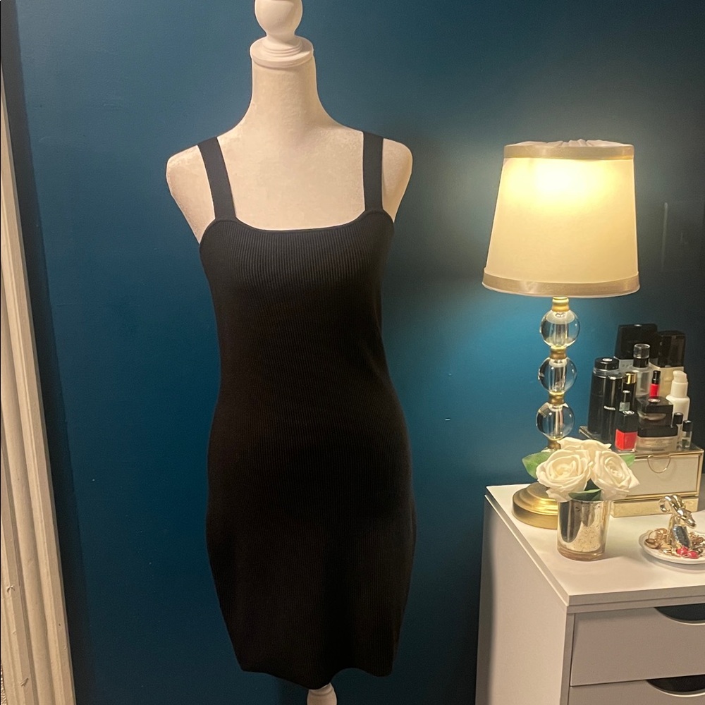 Bar III Black Ribbed Dress